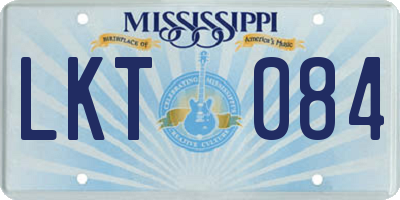 MS license plate LKT084