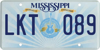 MS license plate LKT089