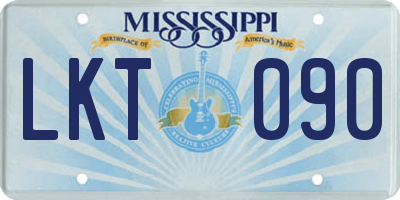 MS license plate LKT090