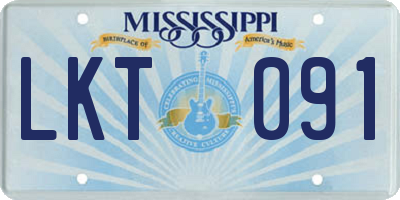 MS license plate LKT091