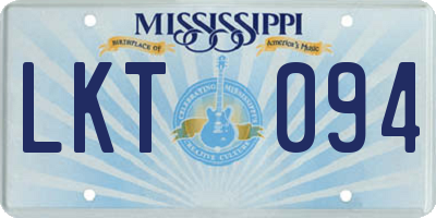 MS license plate LKT094