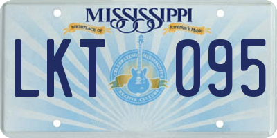 MS license plate LKT095