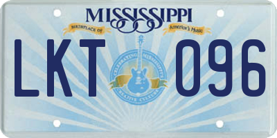 MS license plate LKT096
