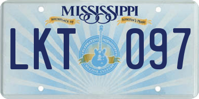 MS license plate LKT097