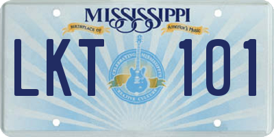 MS license plate LKT101