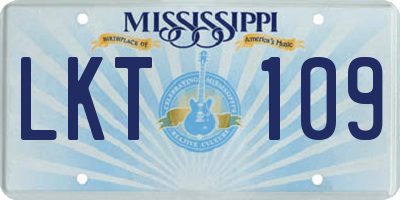 MS license plate LKT109