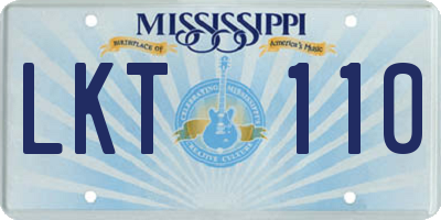 MS license plate LKT110