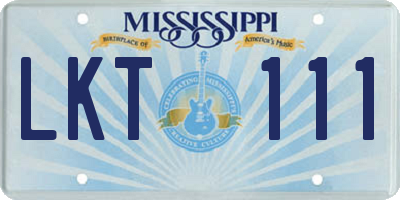 MS license plate LKT111