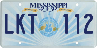 MS license plate LKT112