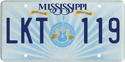 MS license plate LKT119