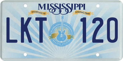 MS license plate LKT120