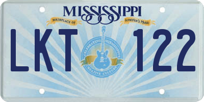 MS license plate LKT122