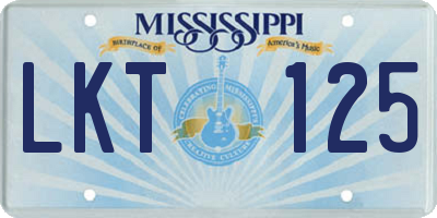 MS license plate LKT125