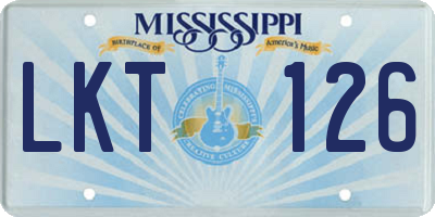 MS license plate LKT126
