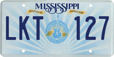 MS license plate LKT127