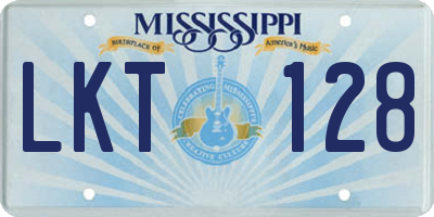 MS license plate LKT128