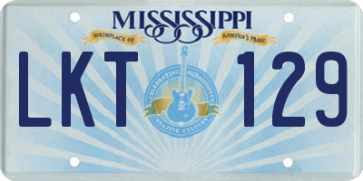 MS license plate LKT129