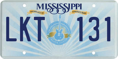 MS license plate LKT131
