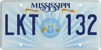 MS license plate LKT132