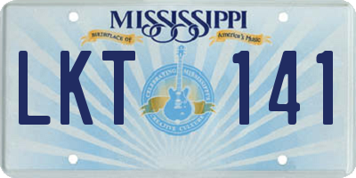 MS license plate LKT141