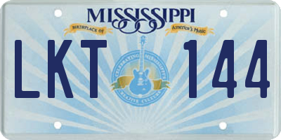 MS license plate LKT144