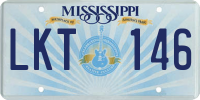 MS license plate LKT146