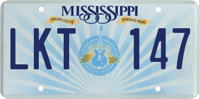 MS license plate LKT147
