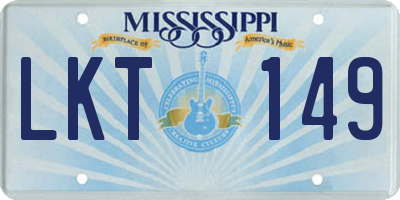 MS license plate LKT149