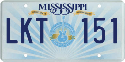 MS license plate LKT151