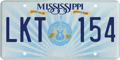MS license plate LKT154