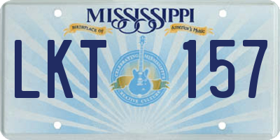 MS license plate LKT157
