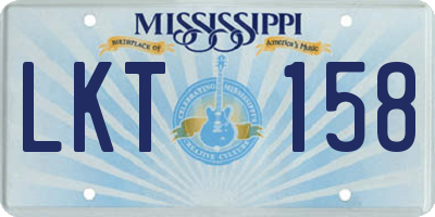 MS license plate LKT158