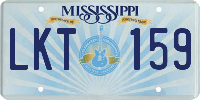 MS license plate LKT159