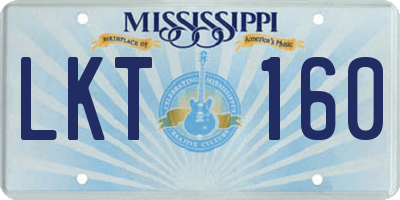 MS license plate LKT160