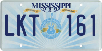 MS license plate LKT161