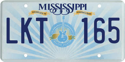 MS license plate LKT165