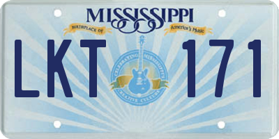 MS license plate LKT171