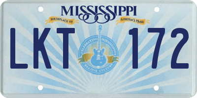 MS license plate LKT172