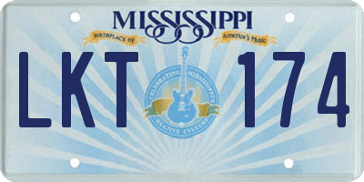 MS license plate LKT174