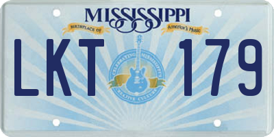 MS license plate LKT179
