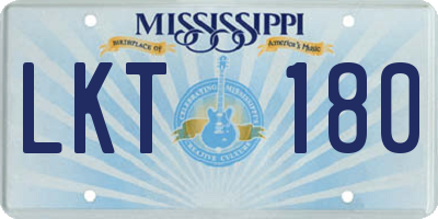 MS license plate LKT180