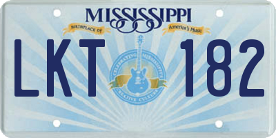 MS license plate LKT182