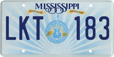 MS license plate LKT183