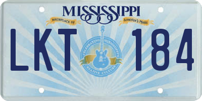 MS license plate LKT184