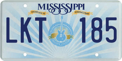 MS license plate LKT185