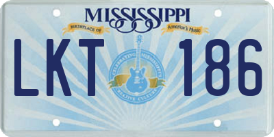 MS license plate LKT186