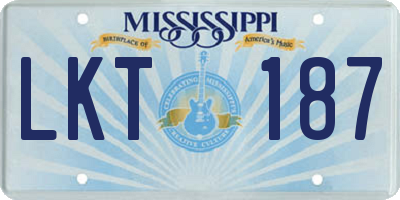 MS license plate LKT187