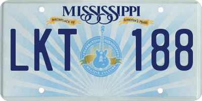 MS license plate LKT188