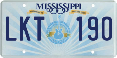 MS license plate LKT190