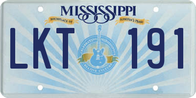 MS license plate LKT191